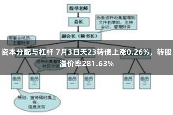 资本分配与杠杆 7月3日天23转债上涨0.26%，转股溢价率281.63%