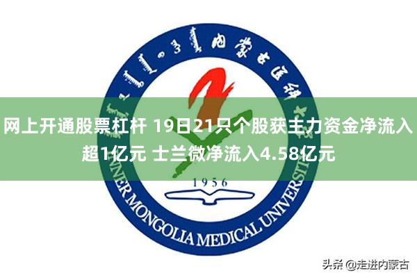 网上开通股票杠杆 19日21只个股获主力资金净流入超1亿元 士兰微净流入4.58亿元