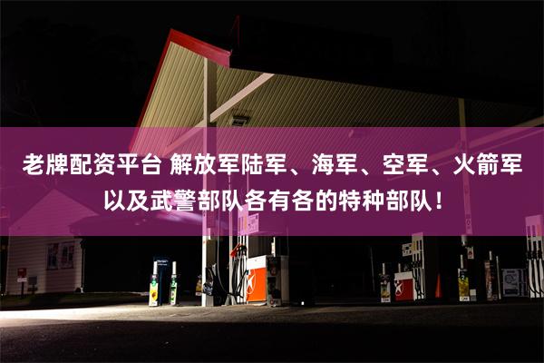 老牌配资平台 解放军陆军、海军、空军、火箭军以及武警部队各有各的特种部队！