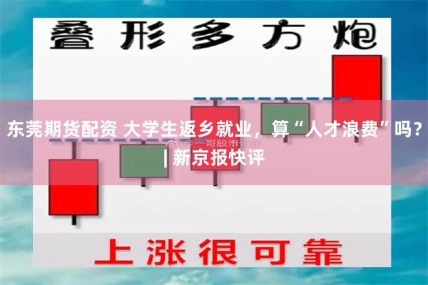 东莞期货配资 大学生返乡就业，算“人才浪费”吗？| 新京报快评