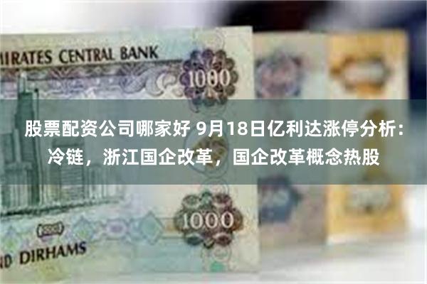 股票配资公司哪家好 9月18日亿利达涨停分析：冷链，浙江国企改革，国企改革概念热股