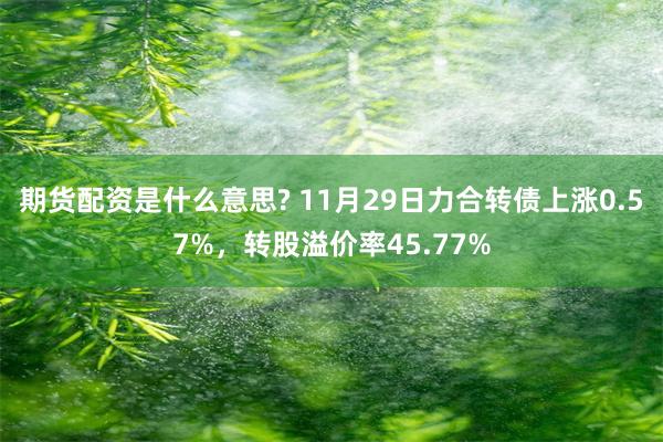 期货配资是什么意思? 11月29日力合转债上涨0.57%，转股溢价率45.77%