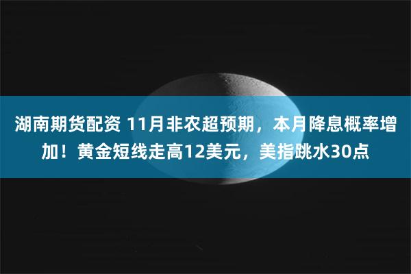 湖南期货配资 11月非农超预期，本月降息概率增加！黄金短线走高12美元，美指跳水30点